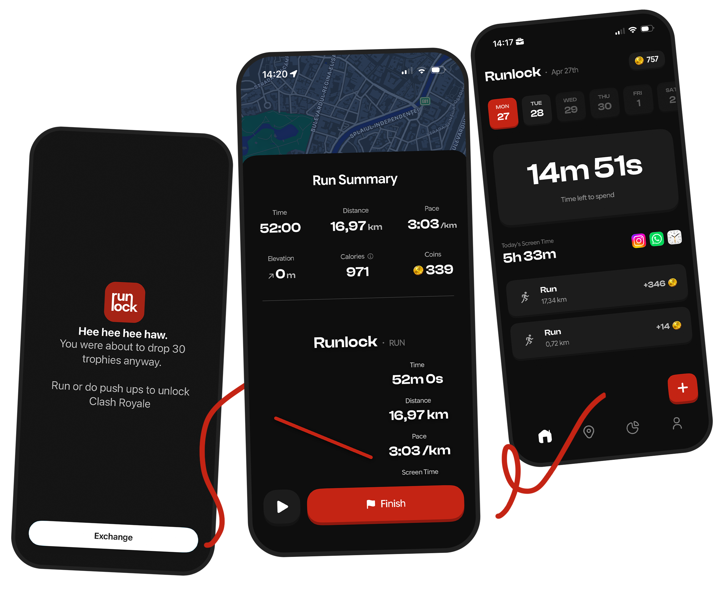 Runlock app on iPhone